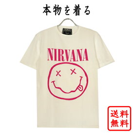 ニルヴァーナ NIRVANA 正規品 tシャツ ニルバーナ オフホワイト ベージュ ナチュラル スマイリー バンドtシャツ ロックtシャツ ロゴt オフィシャル メンズ レディース【追跡可能メール便】【送料無料】【ネコポス】【メール便可】