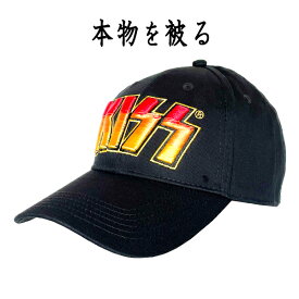 キッス KISS 正規品 キャップ ブラック 黒 CAP 帽子 スナップバック ロゴ ロゴ刺繍 サイズ調整可 ベースボールキャップ バンドキャップ オフィシャル メンズ レディース
