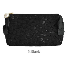 ＼51％クーポン有／ ポーチ 小物入れ 可愛い おしゃれ 【ゆうメール便送料無料】 小さめ フラワーレース リボン パール 花柄 おしゃれ かわいい ギフト 化粧 旅行 マチあり 小物入れ 化粧ポーチ 小さい ( サイドリボンフラワーレースポーチ )