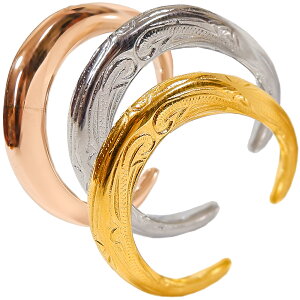 ハワイアンジュエリー イヤーカフ 片耳用 ステンレス メンズ レディース シルバー ゴールド ピンクゴールド リング 指輪 フープ イヤカフ プルメリア 花 スクロール 波 しずく 金属アレルギ