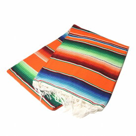 メキシカン サラペ ブランケット キャンプ アウトドア メキシカンラグ サルティーヨ サラッペ Saltillo Sarape Mexican Blanket[約210x150cm]ORANGE