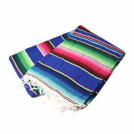 メキシカン サラペ ブランケット キャンプ アウトドア メキシカンラグ サルティーヨ サラッペ Saltillo Sarape Mexican Blanket[約210x150cm]ROYAL.BLUE