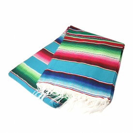 メキシカン サラペ ブランケット キャンプ アウトドア メキシカンラグ サルティーヨ サラッペ Saltillo Sarape Mexican Blanket[約210x150cm]TURQUOISE