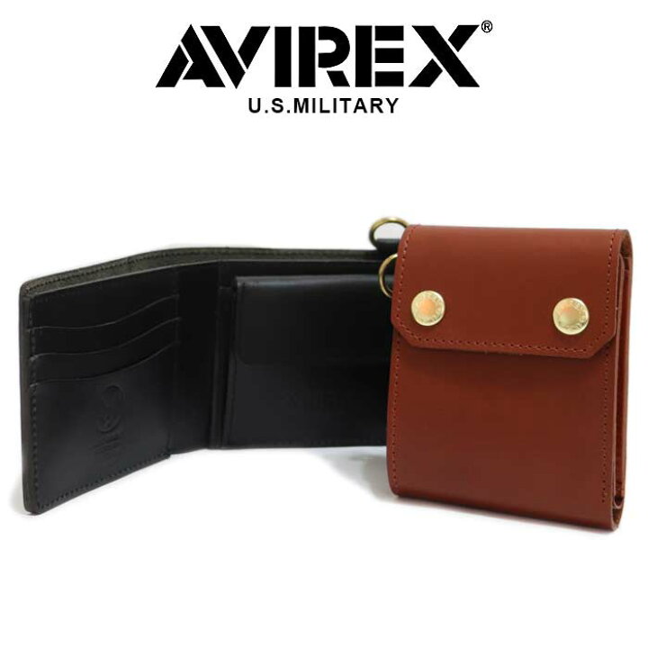 楽天市場】三つ折り財布 アビレックス AVIREX / 本革 牛革 三つ折り 