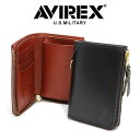 二つ折り財布 ミドル財布 アビレックス AVIREX / 本革 牛革 ミドルウォレット メンズ 【 アヴィレックス L字 革財布 サイフ さいふ 小銭入れ 札入れ おしゃれ シンプル アメカジ カジュアル 30代 40代 50代 60代 ファッション 誕生日 プレゼント ギフト 】新春