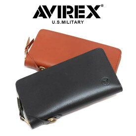 長財布 アビレックス AVIREX / 本革 牛革 レザー ラウンドファスナー ロングウォレット メンズ 【 アヴィレックス 財布 さいふ 小銭入れ 札入れ おしゃれ シンプル アメカジ カジュアル ミリタリー 30代 40代 50代 60代 ファッション 誕生日 プレゼント ギフト 】春財布