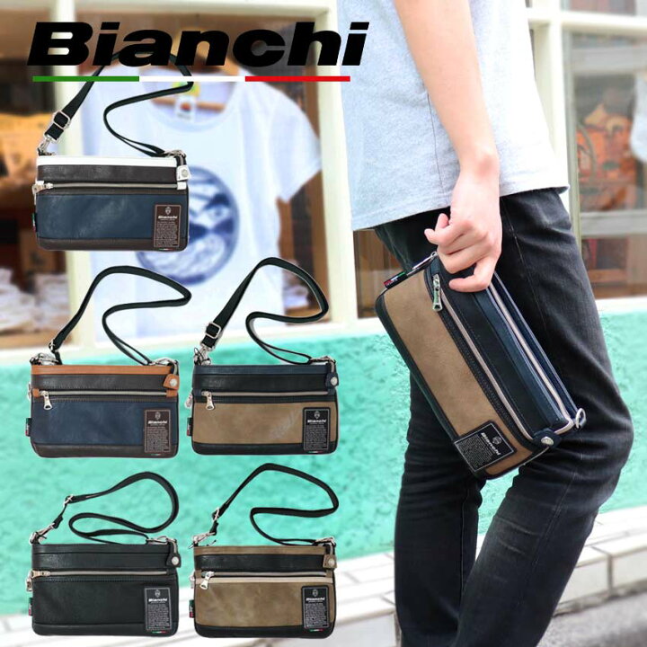楽天市場 ビアンキ 2wayバッグ 斜めがけバッグ 正規品 Bianchi サコッシュバッグ ミニショルダーバッグ クラッチバッグ メンズ レディース ビジネス おしゃれ 軽量 軽い ポケット たくさん 30代 40代 50代 ファッション ブランド プレゼント 誕生日 ギフト 旅行 父