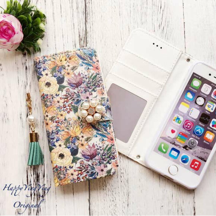 楽天市場 スマホケース アイフォンケース 手帳型ケース サマーガーデン柄 スマートフォンケース 携帯ケース アイフォン スマホカバー スリム 薄型 横開き 柔らかい ソフト 保護 カードケース おしゃれ 大人可愛い カジュアル ブランド 代 30代 40代 50代 60代