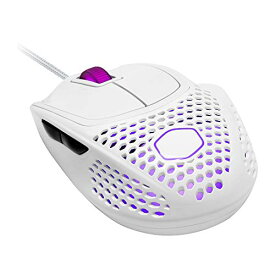 Cooler Master MM720 ホワイト 光沢 軽量 ゲーム用マウス ウルトラウィーブケーブル 16000 DPI 光学センサー RGB
