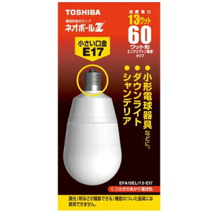 TOSHIBA �l�I�{�[��Z A�` 60W�^�C�v �������a17mm �d���F EFA15EL/13-E17