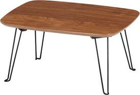 不二貿易 ローテーブル 折りたたみテーブル ミニ 幅40×奥行30×高さ21cm ミディアムブラウン 完成品 持ち運び簡単 トロン 10493