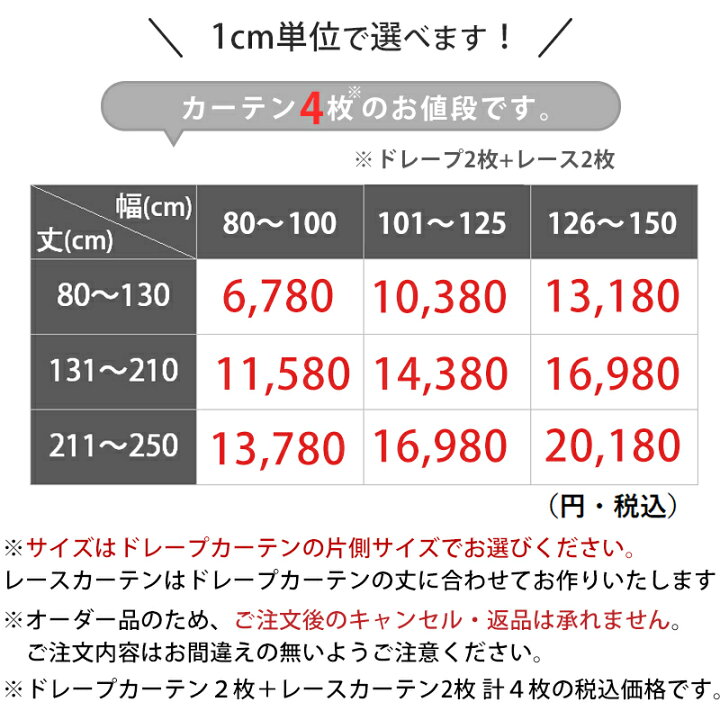 楽天市場】カーテン 4枚セット 4枚組 遮光 オーダー 1級遮光 2級遮光 