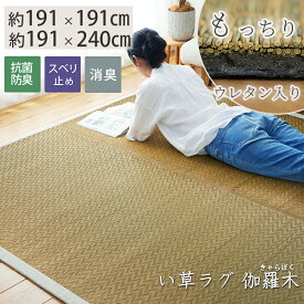 【最大5000円OFFクーポン★マラソン期間】10％OFF【楽天1位】い草 い草ラグ 2畳 い草カーペット カーペット ラグ ラグマット 滑り止め 井草 畳 マット いぐさ イグサ イ草 ござ ゴザ ござ 厚手 上敷き 夏用 正方形 長方形 い草ラグ 上敷き 和風 い草ラグ 伽羅木 / 2畳 3畳