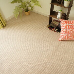 【最大5000円OFFクーポン★マラソン期間】カーペット 10畳 10帖 じゅうたん 絨毯 ウール ボーダー ストライプ アイボリー グリーン ピンク おしゃれ リビング 国産 日本製 抗菌 消臭 床暖房対応