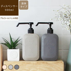 【あす楽/メーカー直送】GEO NATURE ジオナチュレ 詰替用ディスペンサー 500ml ソープボトル 液体タイプ 詰替ボトル シャンプー ボディソープ ハンドソープ アルコール除菌 バス用 お風呂 おしゃれ アイボリー グレー ブルー gaw