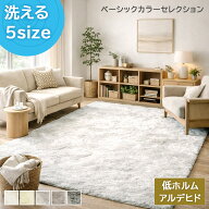 厳選ベーシック5色【シリーズ累計18万枚突破】 ラグ ラグマット 洗える カーペット シャギー ホワイト 白…