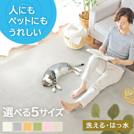 ペット 毛 つきにくい ラグ カーペット 洗える 撥水 はっ水 滑り止め 犬 猫 拭ける ホワイト 白 円形 正方形 オールシーズン 洗える 100 140 130 185 185 150 200 250 はっ水ラグ