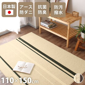 ラグ おしゃれ 日本製 110×150cm ラグマットラグ カーペット じゅうたん オールシーズン タフト 抗菌 防臭 アース防ダニ リビング 国産 チェーンループ ホットカーペット ナチュラル オンブラージュ yh