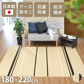 ラグ おしゃれ 日本製 180×220cm 2畳 ラグマットラグ カーペット じゅうたん オールシーズン タフト 抗菌 防臭 アース防ダニ リビング 国産 チェーンループ ホットカーペット ナチュラル オンブラージュ yh