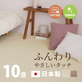 【ポイントアップ★4/24 20時～4/25限定】カーペット 抗菌 シエロ 2色 約352×440cm【江戸間10畳】10帖 タフト 絨毯 無地柄 ふんわりカットパイル 淡いモダンカラー 子供部屋 保育園 キッズ 日本製 敷き詰めカーペット ラグ ふわふ