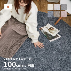 【ポイントアップ★4/24 20時～4/25限定】【サイズオーダー】 ラグ カーペット イルミエ(円形） 約100cm【約半畳】 小さめ オールシーズン 無地 防炎 防ダニ 滑り止め アレルブロック 花粉 丸型 サイズ加工 ホットカーペットカバー ラグマ