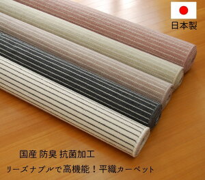 日本製 2畳 176×176 抗菌 防臭 ラグ カーペット センス ストライプ ボーダー 手洗い可能 フリーカット可能 軽量 床暖房対応 ホットカーペットカバー対応 江戸間2畳約176×176