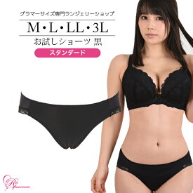 ブラジャー　大きいサイズ　お試しブラ ショーツ　黒（SP-097） レディース 女性 インナー 下着 【サイズ展開】M・L・LL・3L