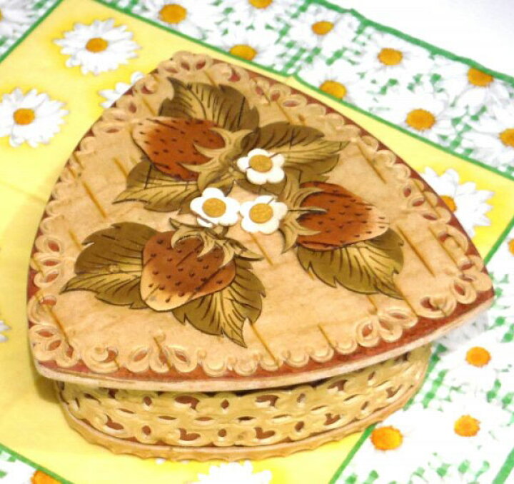 楽天市場】白樺の樹皮 ロシア工芸品「ベレスタ」イチゴの 