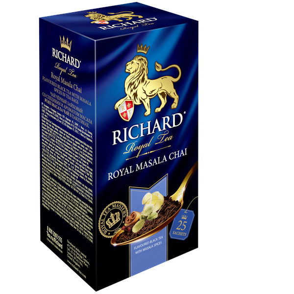 ロシア紅茶　Richard　リチャード<br>「ロイヤル・マサーラー・チャイ　Black　(2g　2gx25　sachets　」<br>Royal　Chai<br>ティーバッグ50g　25枚)<br>フレーバーティー<br>Flavoured　Masala　x　Tea,