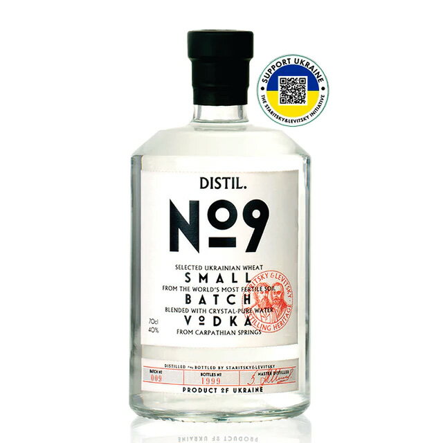ウクライナ産 プレミアムウォッカ<br>「Vodka Distil No9〜ディスティル 　ナンバー9〜」700ml 1本<br>（ウオッカ:アルコール分 40％）<br>