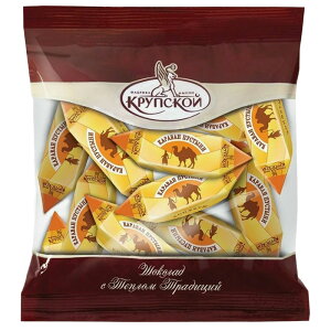KRUPSKAYA�@�N���v�X�J���u�����̃L�����o���v200g�i��15����j�`���R���[�g�َq�i�v�����l�jKRUPSKAYANut and praline chocolate sweets"Caravan of The Desert"