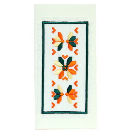 ウクライナ雑貨ウクライナ刺繍のグリーティングカード「Bee」20cm x 10cm色選択／グリーン・イエロー