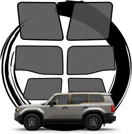 新型 トヨタ ランドクルーザー250 専用 サンシェード ランクル250 メッシュカーテン land cruiser 250 メッシュシェード ランクル250 アクセサリー UVカット 日よけ 断熱 遮光 マグネット式 三角ガラス+前席+後席用 6枚入り RUIYA