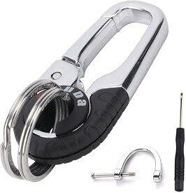 RUMAY メンズ 車用キーチェーン ダブル リング キーホルダーカラビナフック キーホルダー おしゃれ 自転車 ギフト亜鉛合金製 キーホルダー