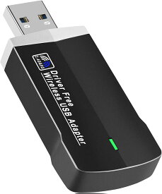 WiFi 無線LAN 子機 1300Mbps【ドライバ不要】プラグアンドプレイ USB3.0 アダプタ 5GHz/2.4GHz デュアルバンド 5dBi 超高速通信 802.11ac/n/a/g/b技術 放熱穴付き Windows 11/10/8.1/8/7/Vista/XP/Linux/Mac OS 対応 認証済み 小型 軽量 携帯便利