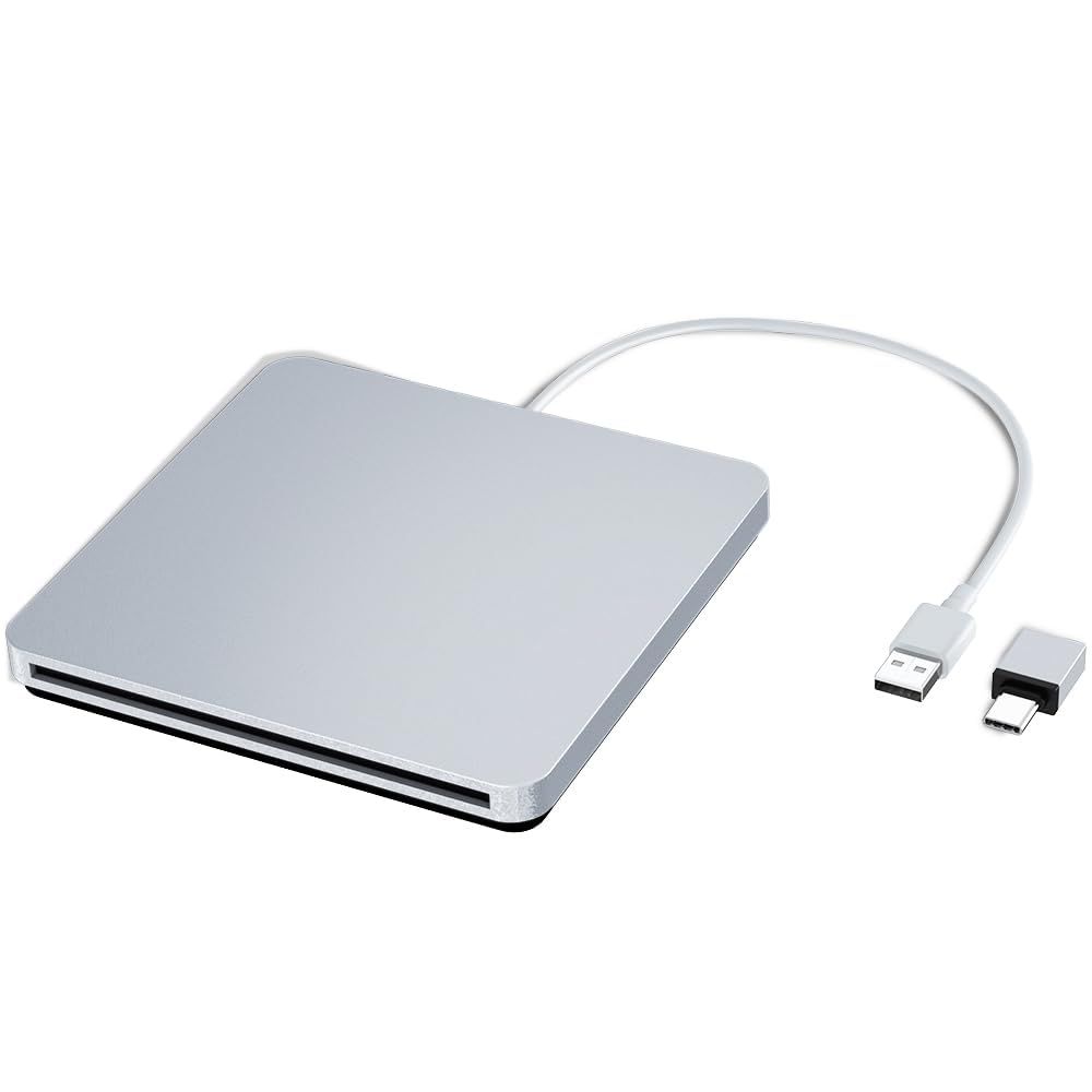 超激安 外付け CDドライブ DVD USB Linux シルバー Mac Type-C Mac ...