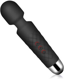 ハンデ 電動 USB充電式 20種振動パタン 8種スピード 小型 強力 振動 静音 防水 黒　ハンディマッサージ