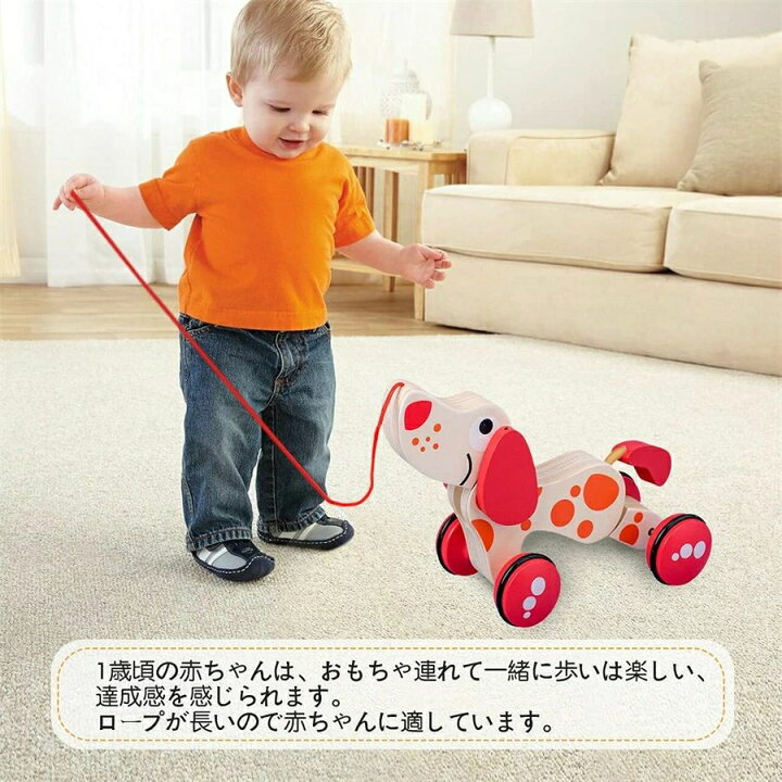 楽天市場 引き車 引っ張るおもちゃ プルトイ 木製 可愛い犬 ワニ 木のおもちゃ オーガニック 知育玩具 色認識 指先訓練 歩行練習 バランス感 赤ちゃん 子供 1歳 2歳 3歳 出産祝い 子供のお誕生日プレゼント Rumay