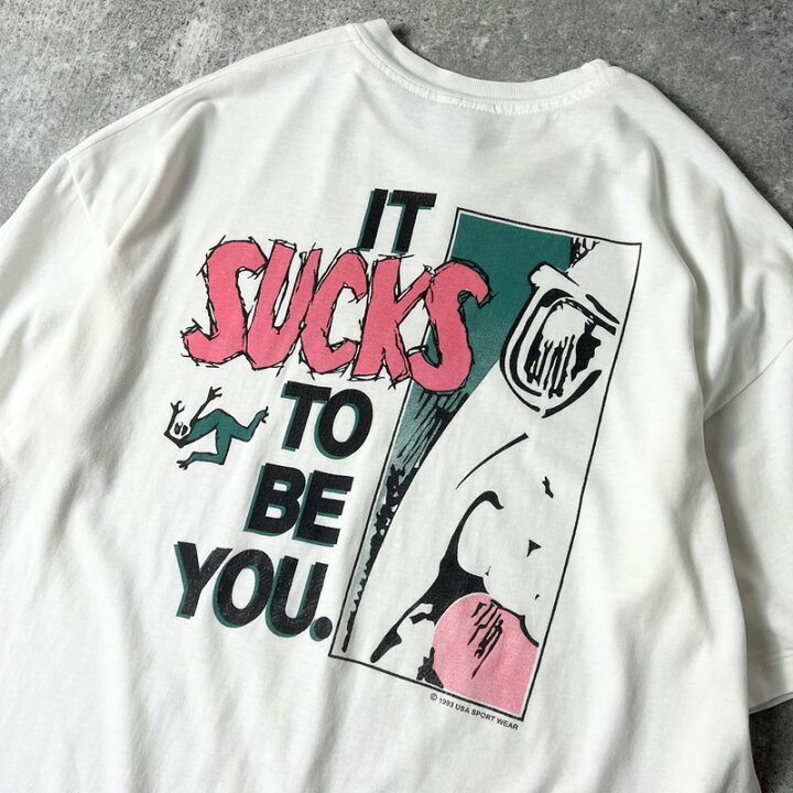 楽天市場】90s USA製 コミック メッセージ キャラクター プリント 半袖 