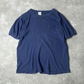 雰囲気系 70s パキ綿 無地 ポケット付き 半袖 Tシャツ / 70年代 ビンテージ パキスタン コットン ポケT ナス紺 襤褸 ボロ 【中古】 古着 アメリカ古着 USED ユーズド 中古 VINTAGE US古着 アメカジ