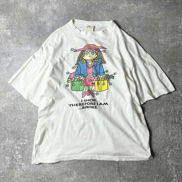 楽天市場】90s キャラクター ジョーク プリント 半袖 Tシャツ XL / 90  