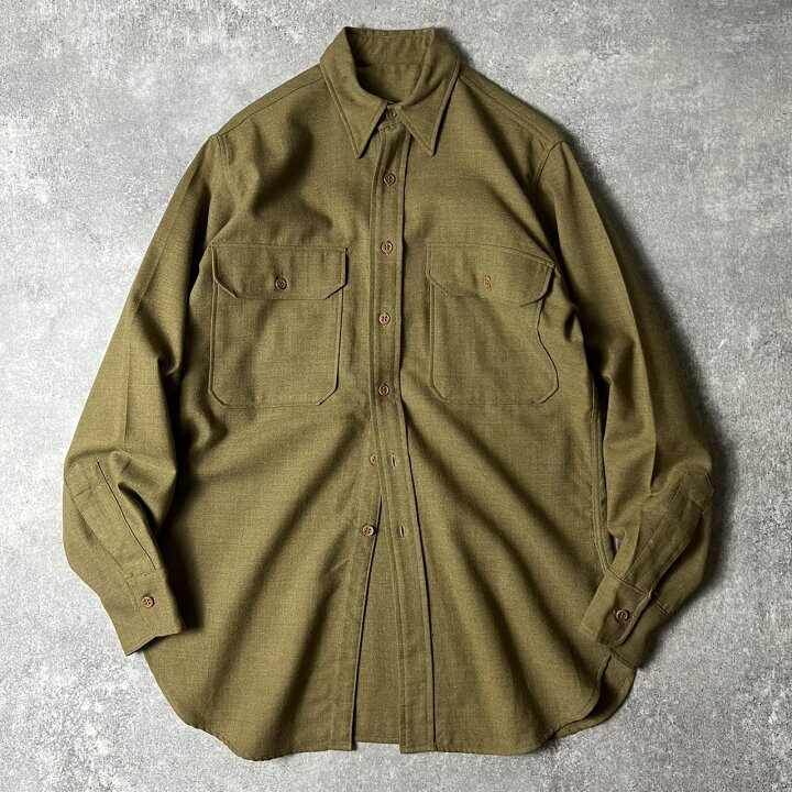 楽天市場】40s 米軍実物 US ARMY M-1937 長袖 ウール シャツ 14 1/2  