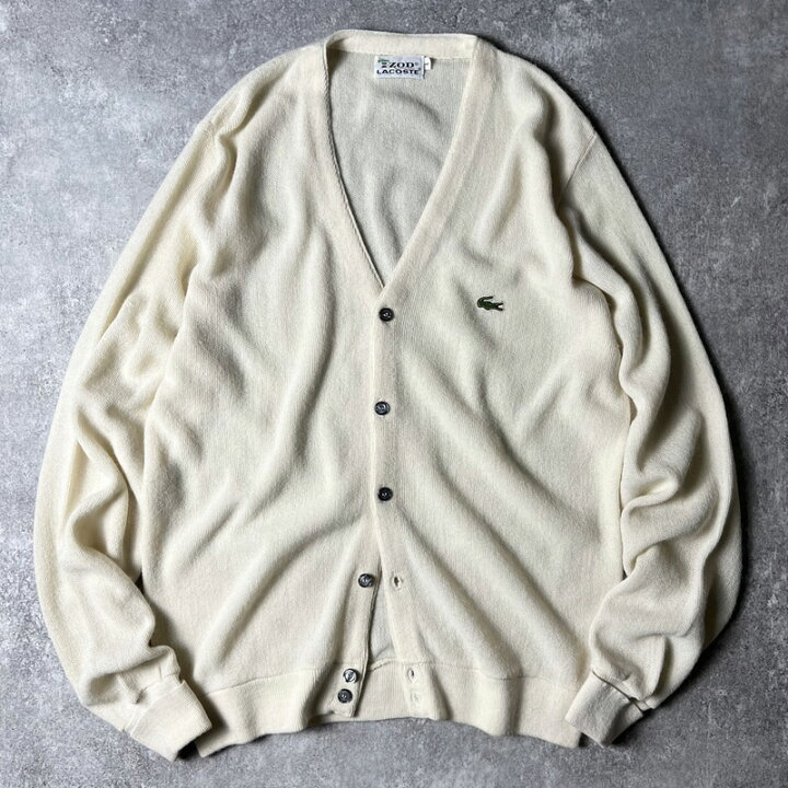 楽天市場】70s IZOD LACOSTE アクリル ニット カーディガン L / 70年代 