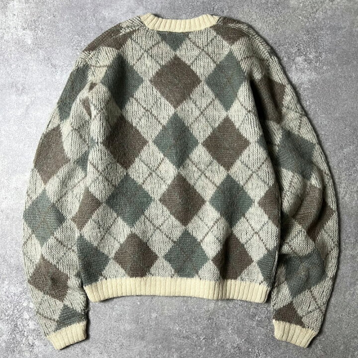 楽天市場】60s USA製 Jantzen アーガイル 総柄 25% モヘア ウール V 