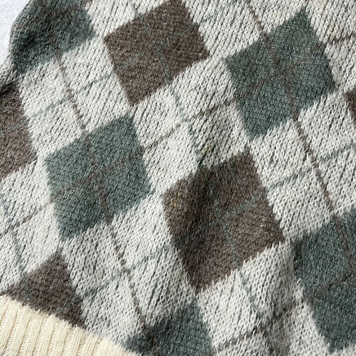 楽天市場】60s USA製 Jantzen アーガイル 総柄 25% モヘア ウール V 