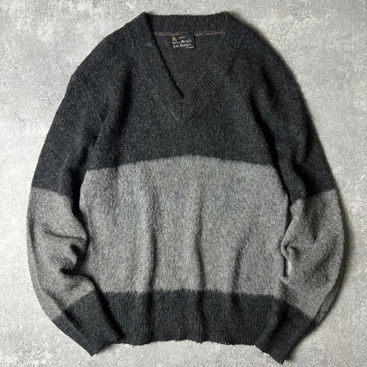 楽天市場】60s UNKNOWN 2トーン 切替 30% モヘア アクリル Vネック 
