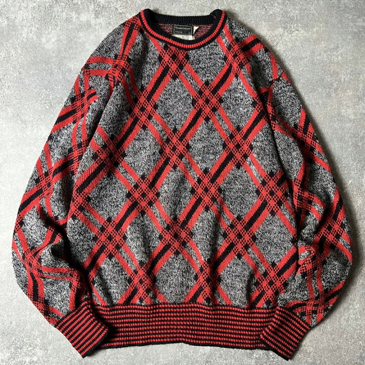 楽天市場】70s TOWNCRAFT 総柄 アクリル ニット セーター L / 70年代  