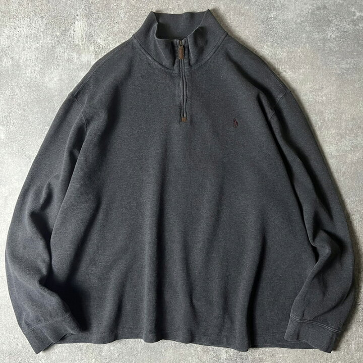 楽天市場】90s POLO RALPH LAUREN ハーフジップ プルオーバー リブ編み 