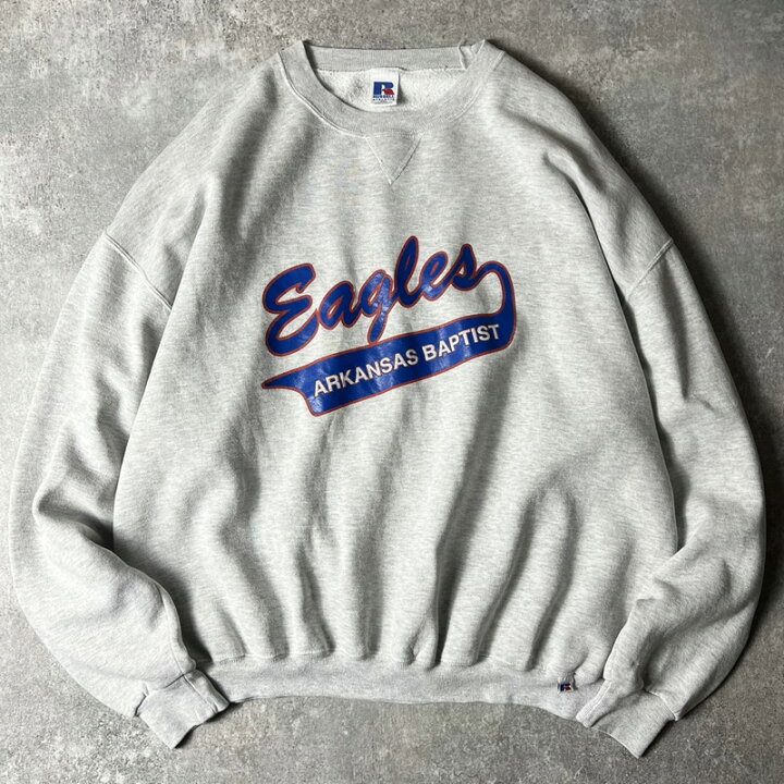 楽天市場】90s RUSSELL カレッジ プリント 前V スウェット トレーナー 