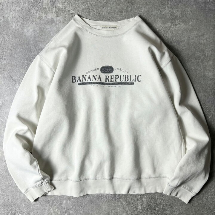 楽天市場】90s BANANA REPUBLIC ロゴ プリント スウェット トレーナー 